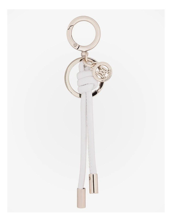 Knot Keychain Bag Charm in White image 1