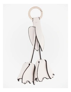 Flower & Leaf Bag Charm in Cream