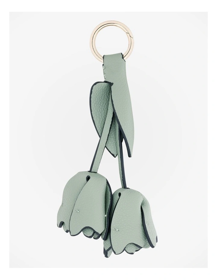 Flower & Leaf Bag Charm in Green image 1