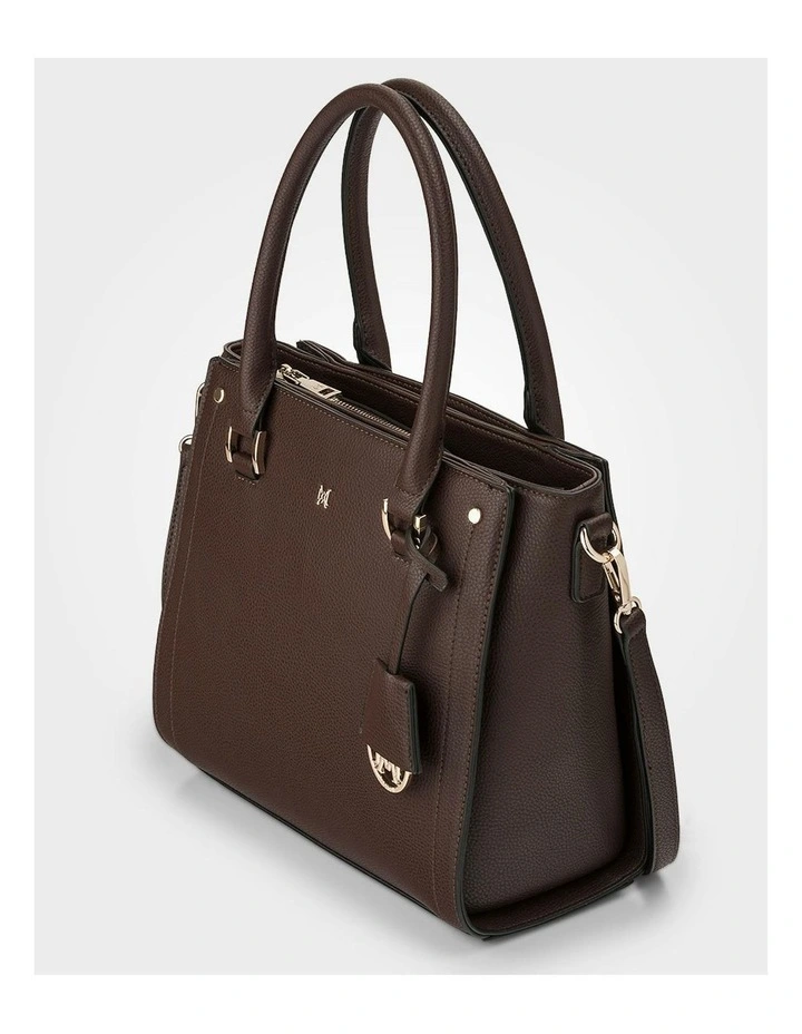 Angie Medium 3 Compartment Satchel Bag in Brown image 3