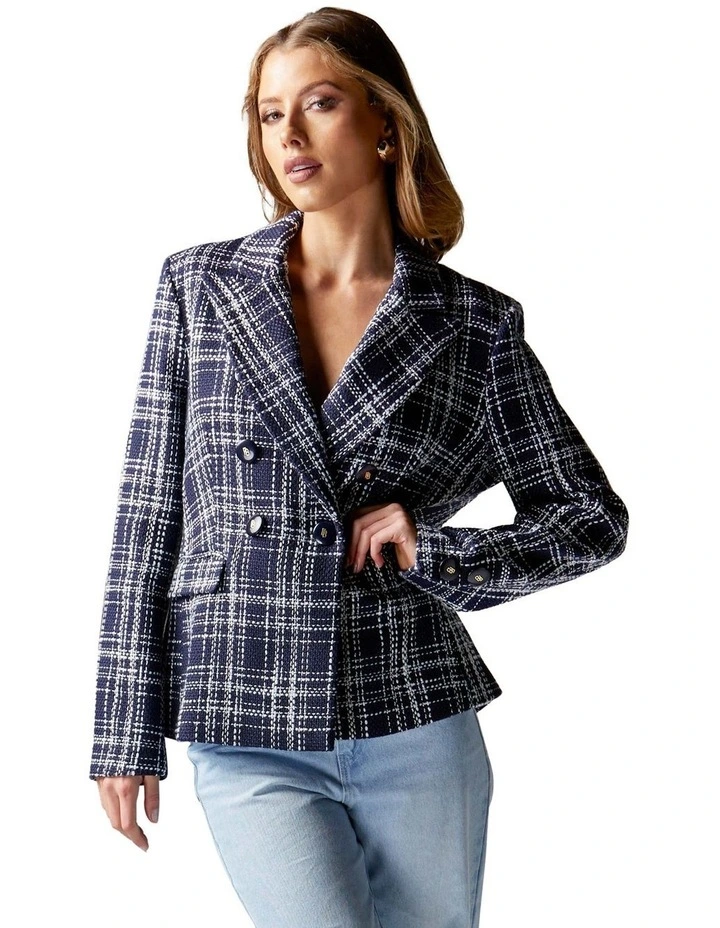Bianca Boucle Blazer in Navy image 1