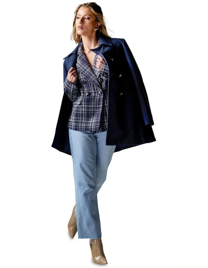 Bianca Boucle Blazer in Navy image 4