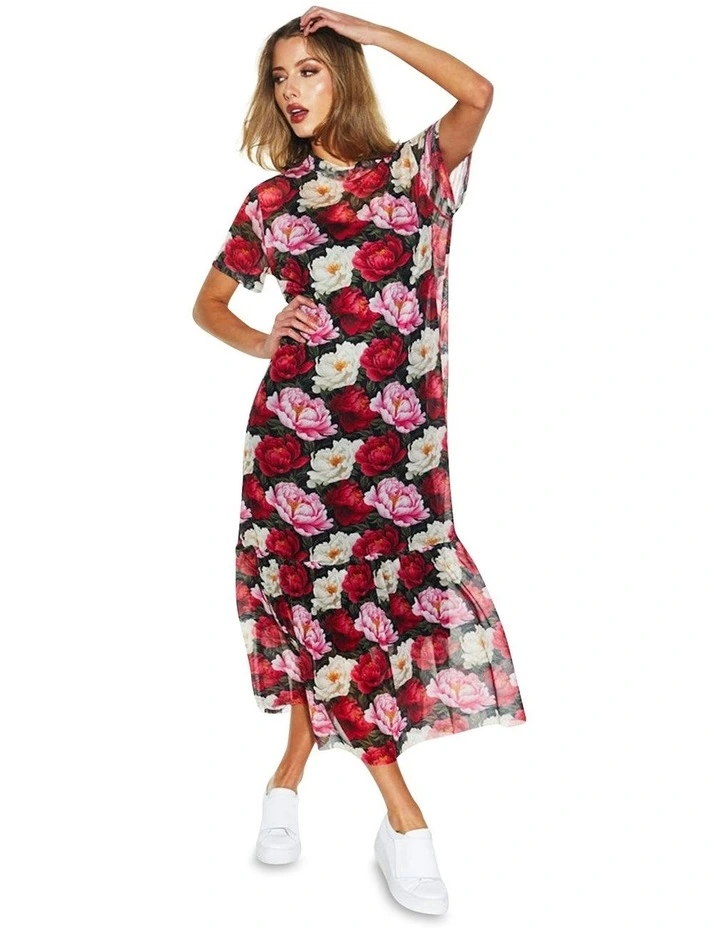 Lyrical Mesh Dress in Oscar Floral image 3