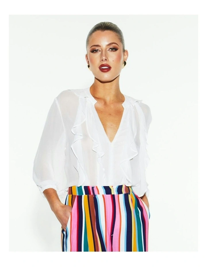 Just Love Frill Blouse in Ivory image 1