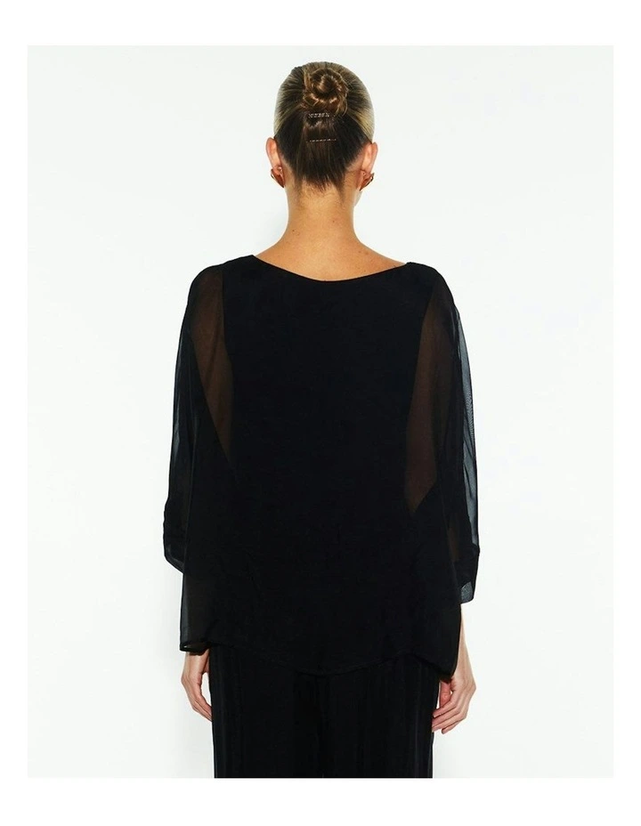 Sunlight and Shadow Silk Top in Black image 2