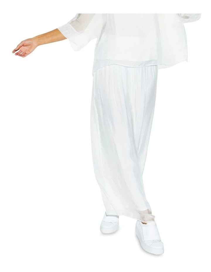 Sunlight and Shadow Silk Pant in White image 1