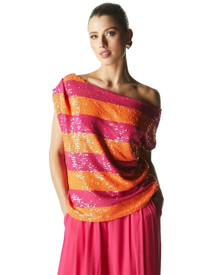 Wild Ones Stripe Top in Orange image 1