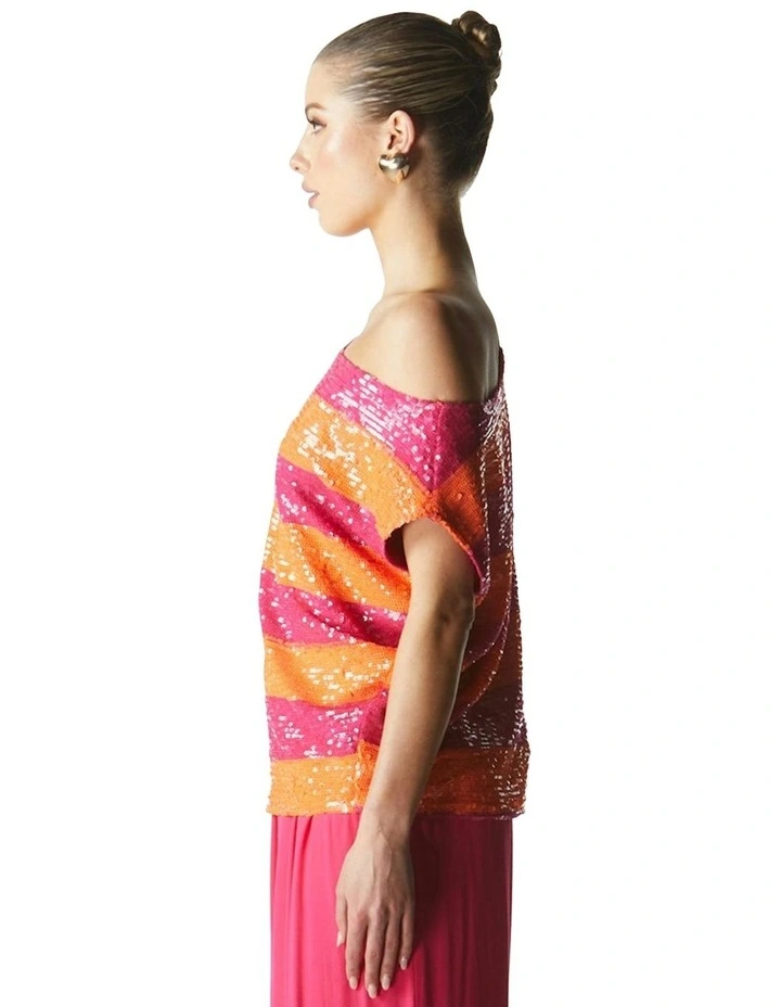 Wild Ones Stripe Top in Orange image 3