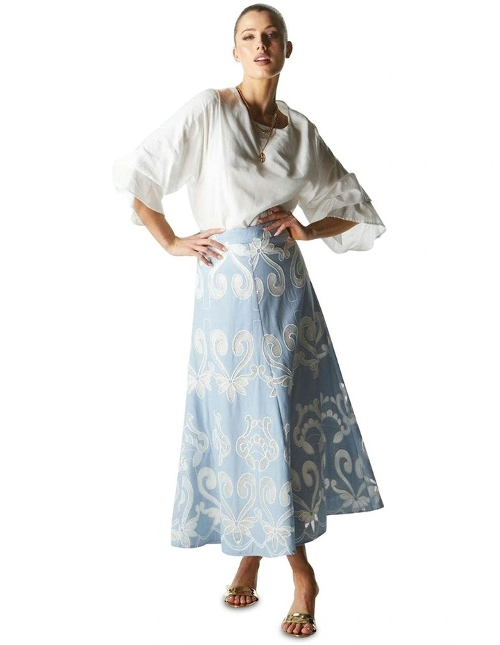 The Avenue Skirt in Blue image 4