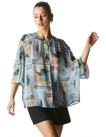 The Terrace Blouse in Blue