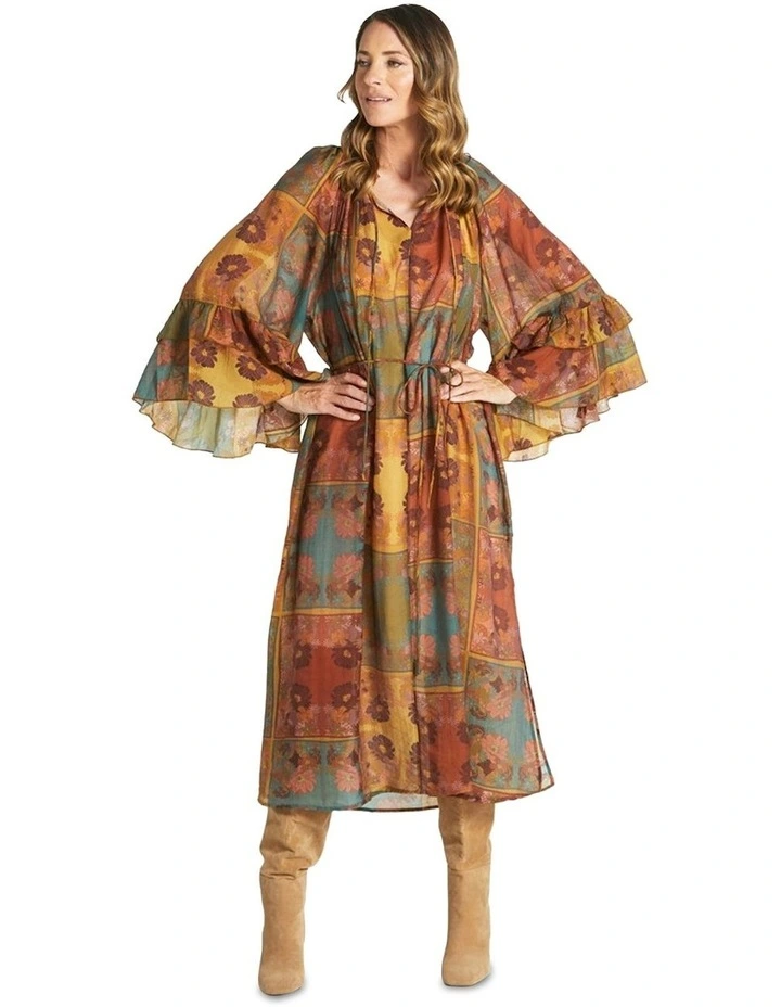 Bohemian Dress in Brown Multi image 1