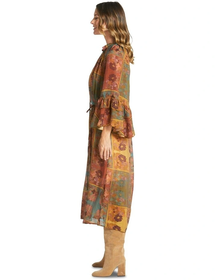 Bohemian Dress in Brown Multi image 3