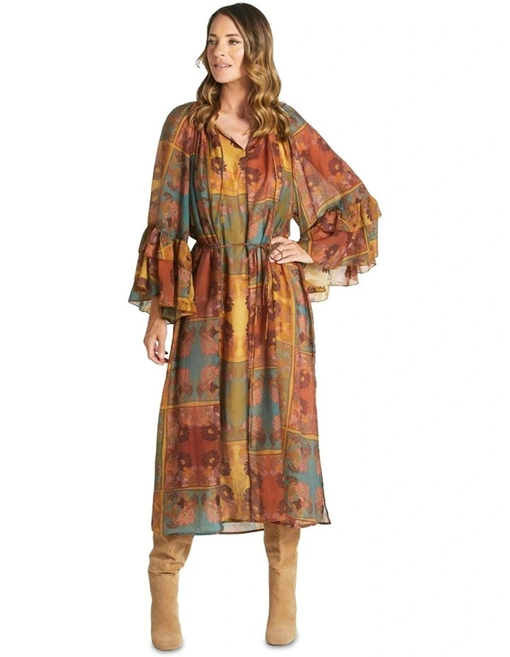 Bohemian Dress in Brown Multi image 4