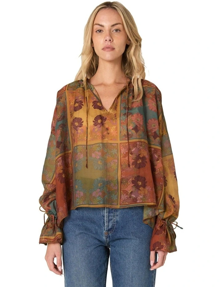Bohemian Top in Brown Multi image 1