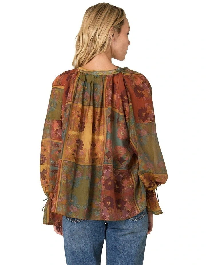 Bohemian Top in Brown Multi image 2