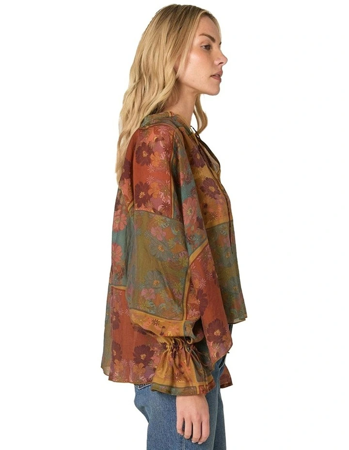 Bohemian Top in Brown Multi image 3