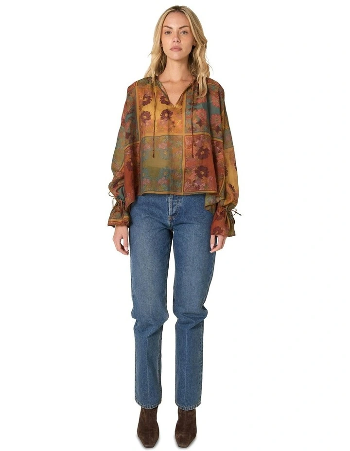 Bohemian Top in Brown Multi image 4