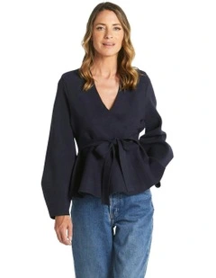 Tiny Dancer Wrap Cardigan in Navy