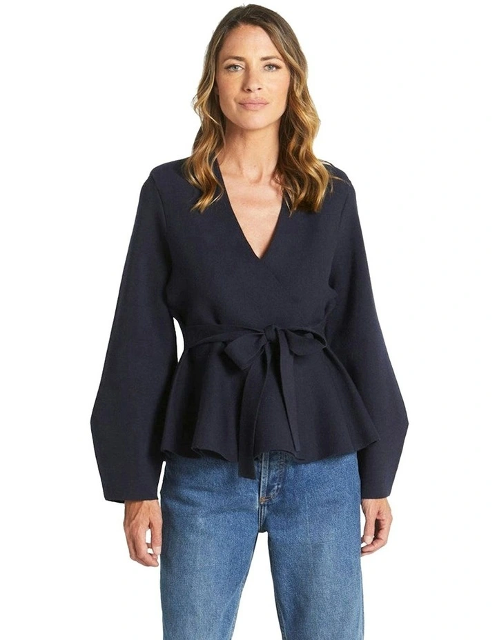Tiny Dancer Wrap Cardigan in Navy image 5