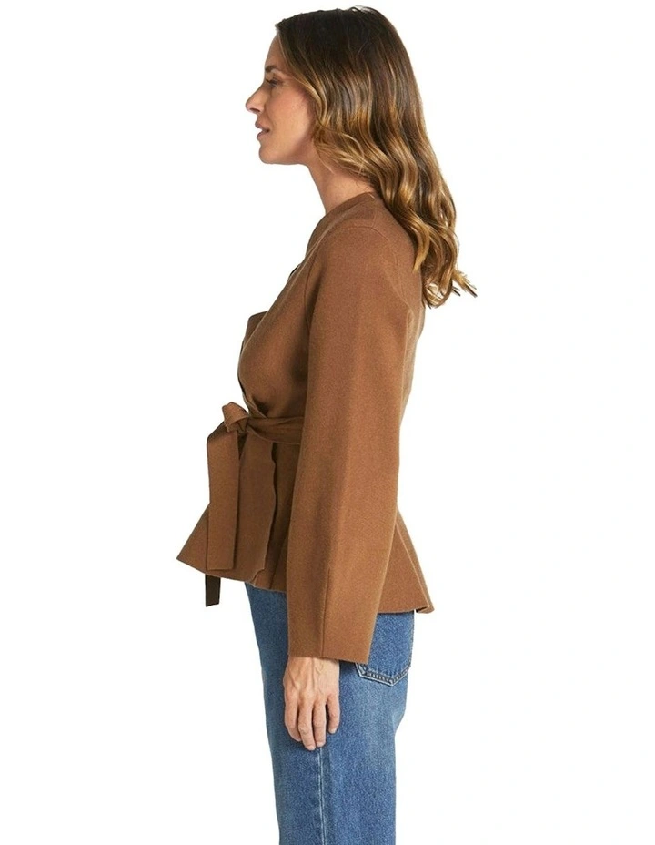 Tiny Dancer Wrap Cardigan in Brown image 3