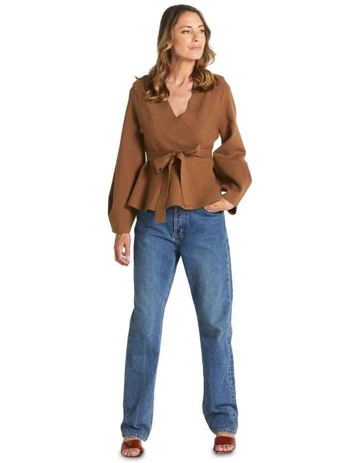 Tiny Dancer Wrap Cardigan in Brown image 4