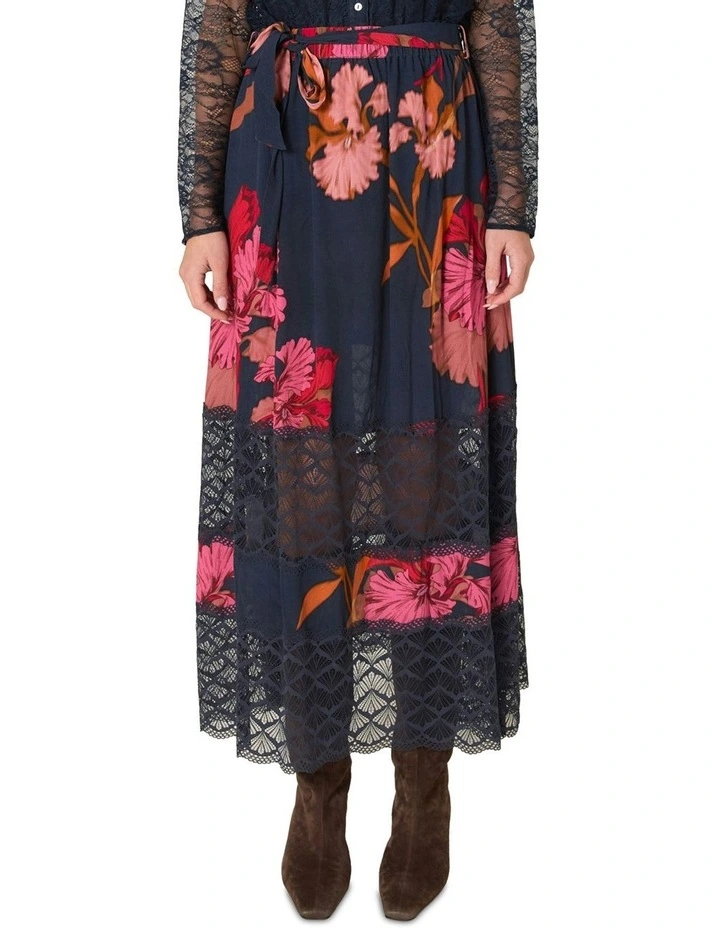 Captivation Skirt in Navy Multi image 1