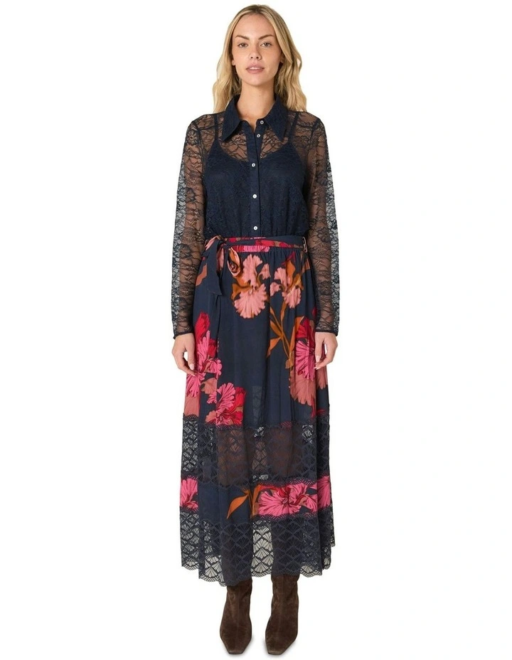 Captivation Skirt in Navy Multi image 4