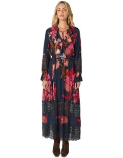 Captivation Dress in Navy Multi