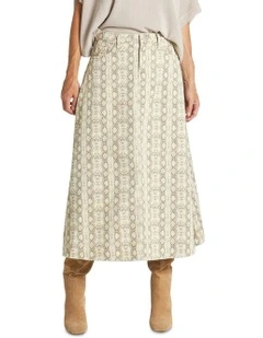 Chameleon Denim Skirt in Natural