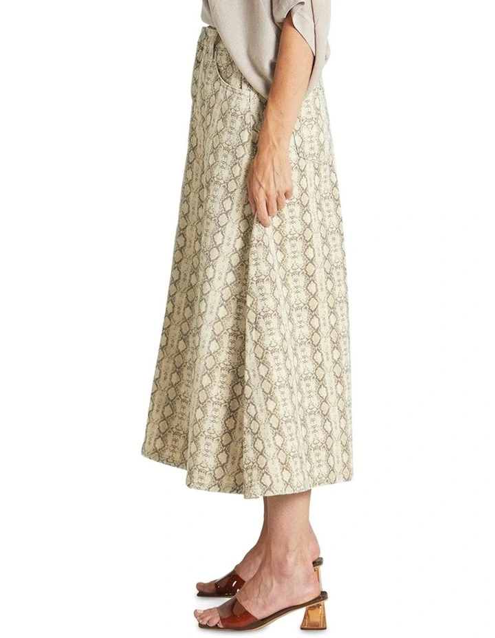 Chameleon Denim Skirt in Natural image 3