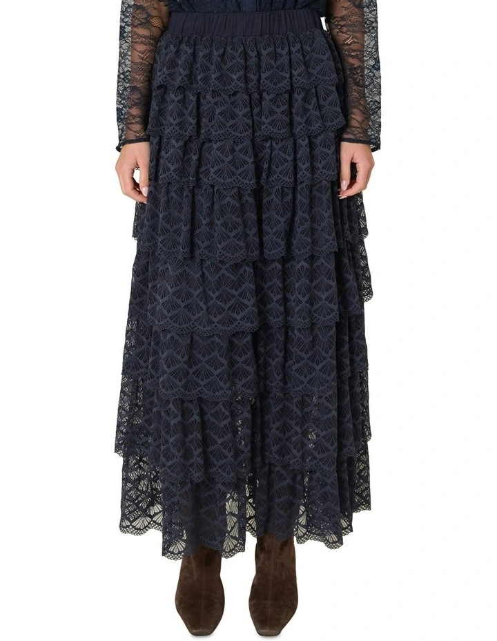 Domino Maxi Skirt in Navy image 1