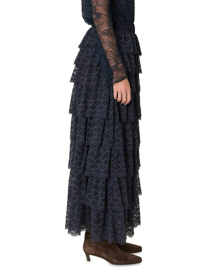 Domino Maxi Skirt in Navy image 3