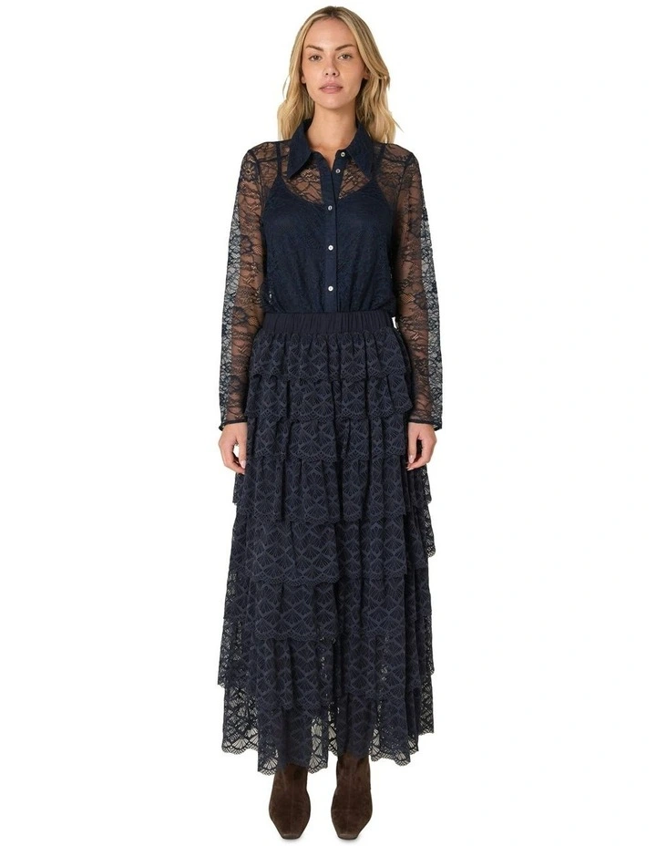 Domino Maxi Skirt in Navy image 4
