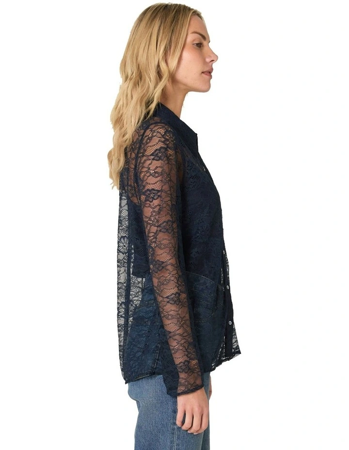 Domino Shirt in Navy image 3