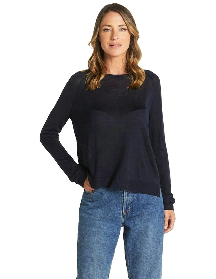 Reminiscent Knit Jumper in Navy image 1