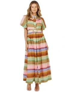 Siesta Stripe Dress in Multi