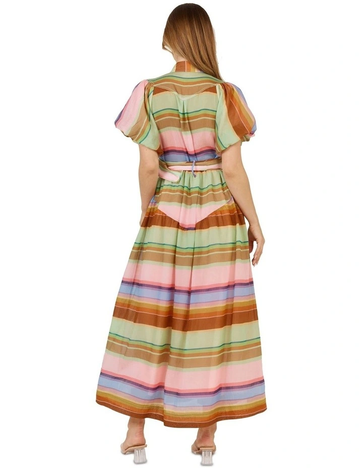 Siesta Stripe Dress in Multi image 4
