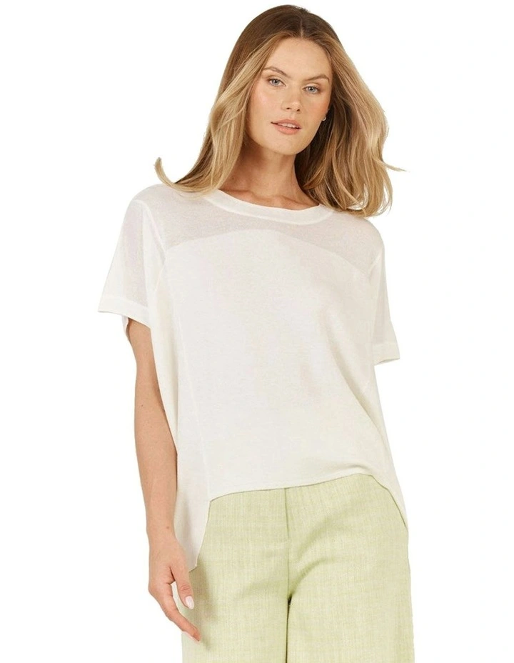 Corsica Knit Top in White image 2