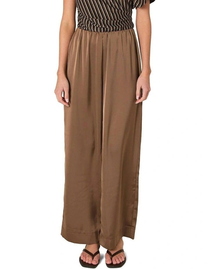 Dahlia Satin Pant in Bronze image 1