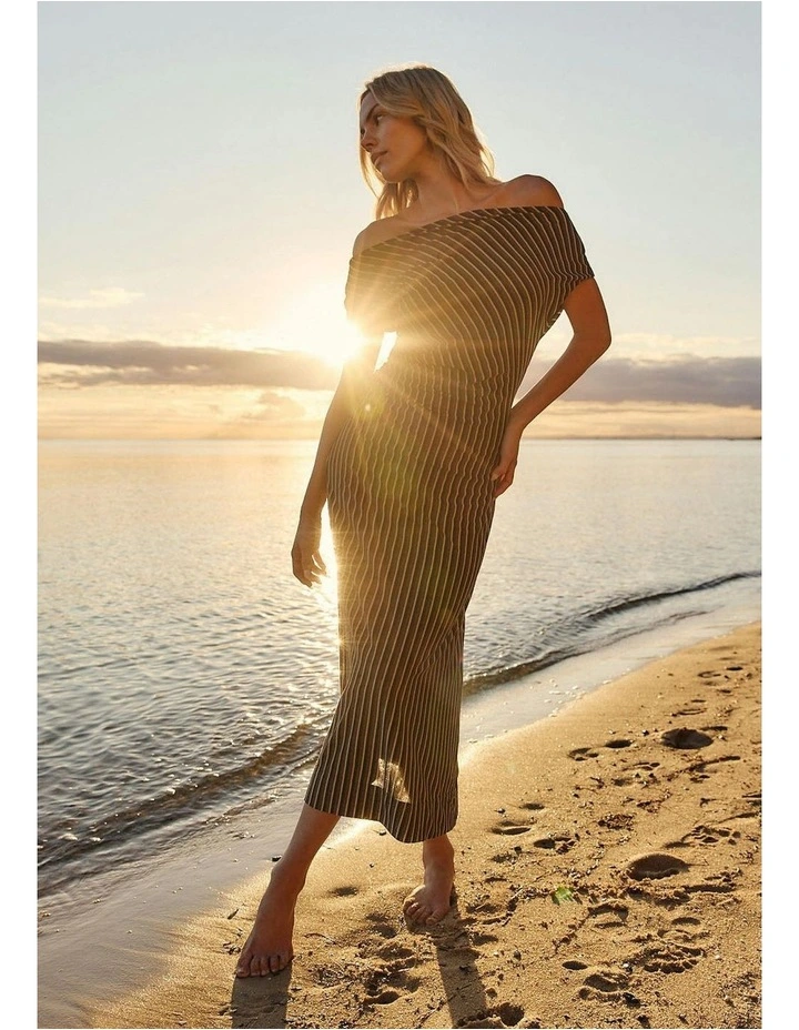 Everlyn Metallic Jersey Dress in Multicolour image 5