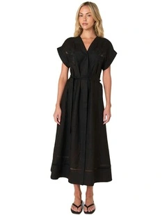 Aven Embroidered Dress in Black