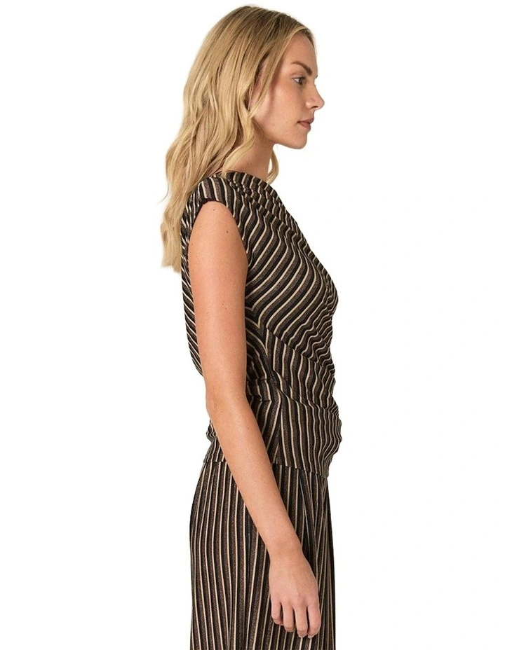 Everlyn Metallic Jersey Top in Multicolour image 3