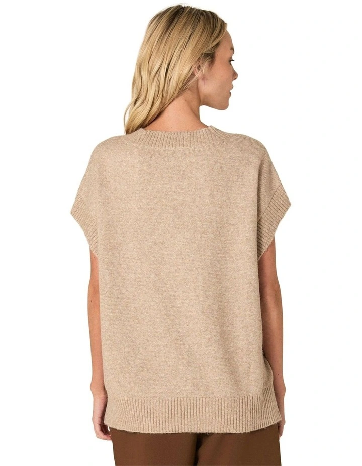 Rae V-Neck Vest in Brown Marle image 2