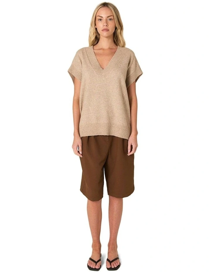 Rae V-Neck Vest in Brown Marle image 4