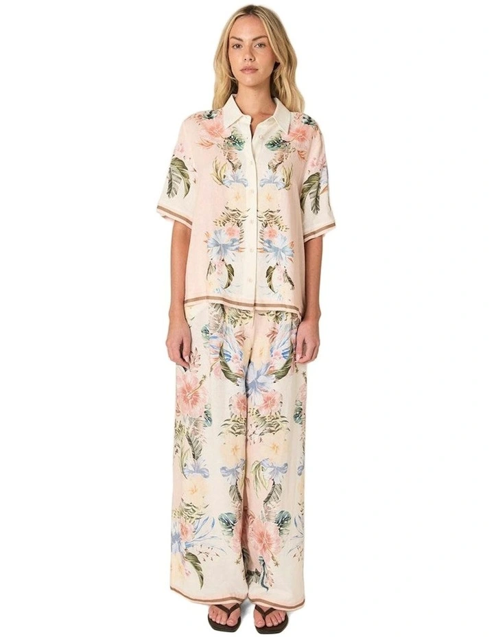 Solara Placement Print Pant in Pink image 1