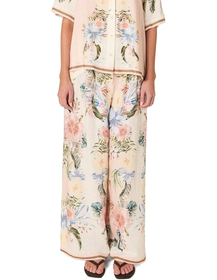 Solara Placement Print Pant in Pink image 4