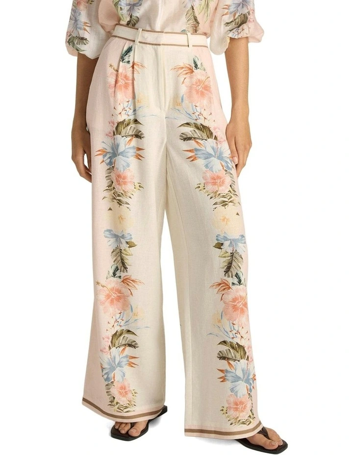 Solara Placement Print Pant in Pink image 5