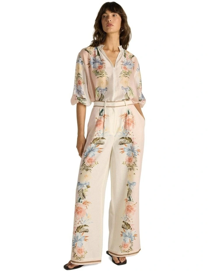 Solara Placement Print Pant in Pink image 6