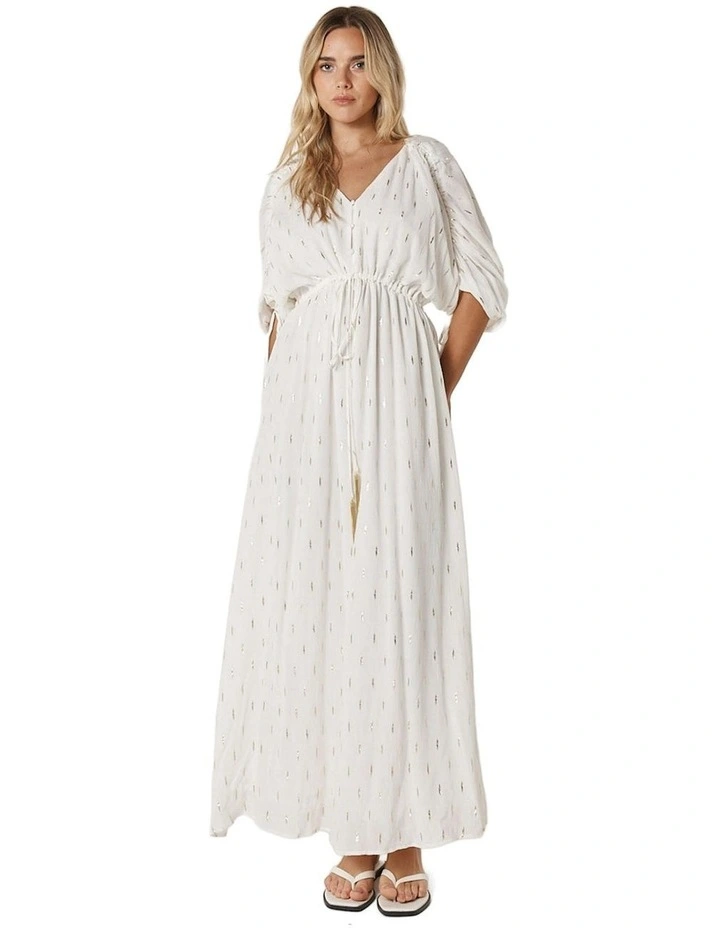 Delia Batwing Dress in White image 1