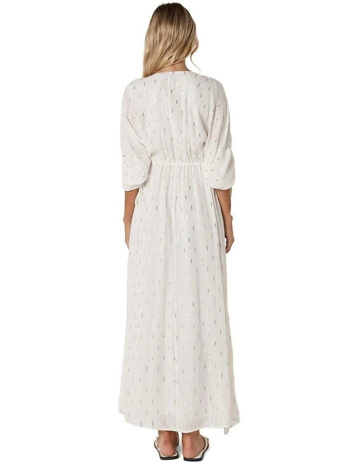 Delia Batwing Dress in White image 2